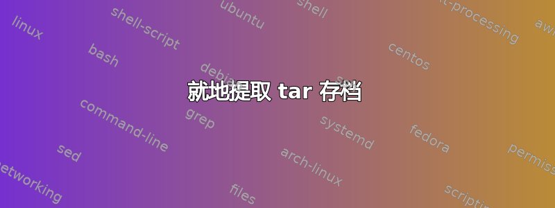 就地提取 tar 存档