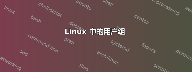 Linux 中的用户组