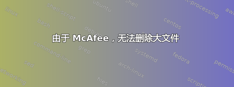 由于 McAfee，无法删除大文件