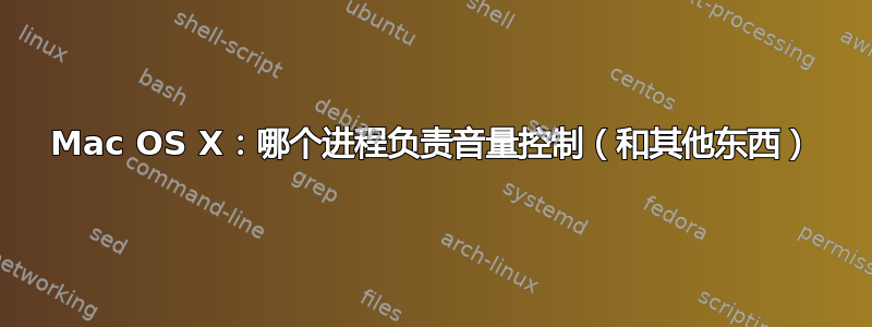 Mac OS X：哪个进程负责音量控制（和其他东西）