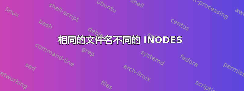 相同的文件名不同的 INODES