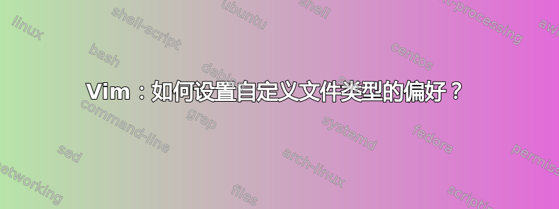 Vim：如何设置自定义文件类型的偏好？