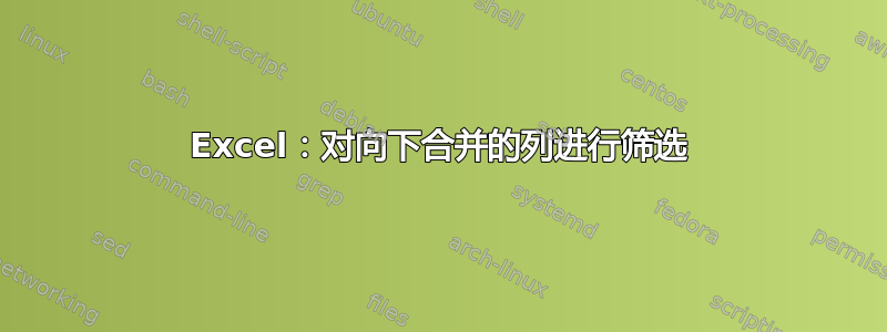 Excel：对向下合并的列进行筛选