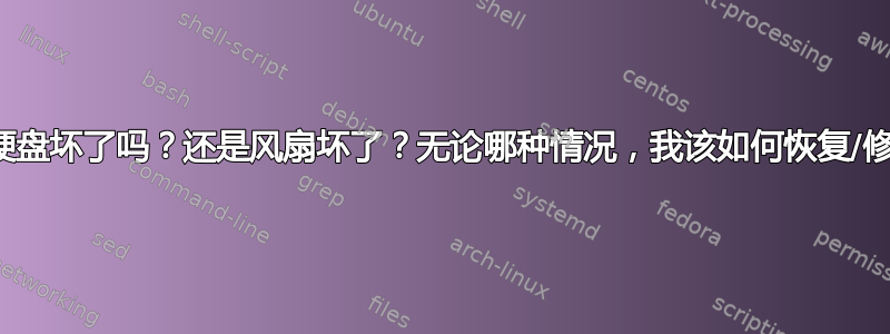 我的硬盘坏了吗？还是风扇坏了？无论哪种情况，我该如何恢复/修复？