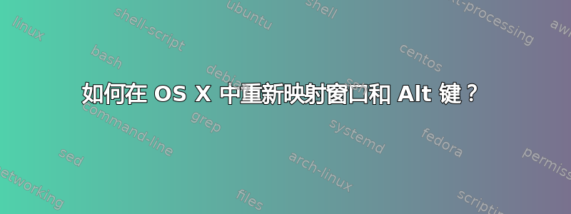 如何在 OS X 中重新映射窗口和 Alt 键？