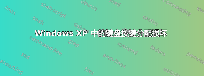 Windows XP 中的键盘按键分配损坏