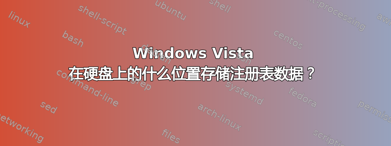 Windows Vista 在硬盘上的什么位置存储注册表数据？