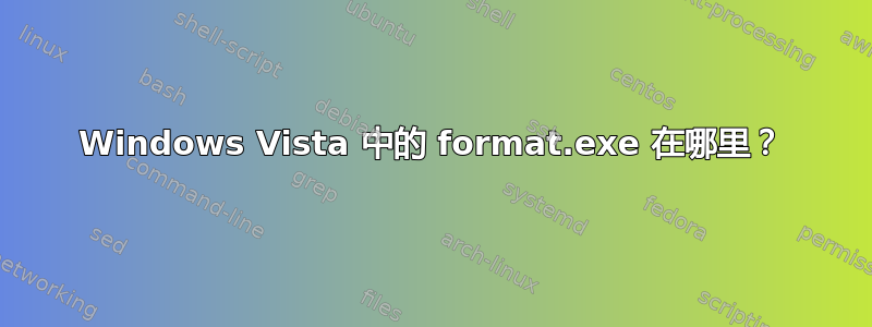 Windows Vista 中的 format.exe 在哪里？