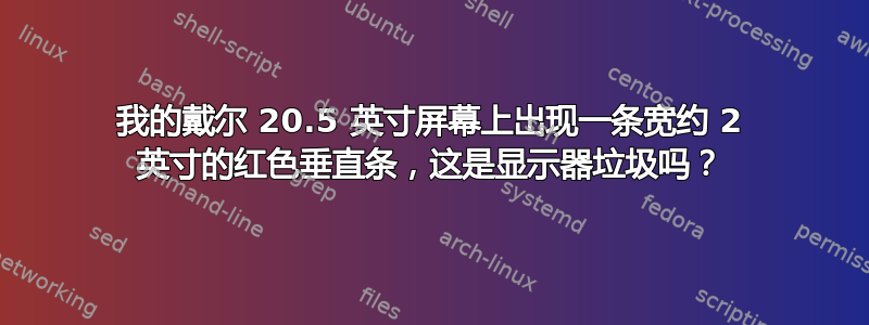 我的戴尔 20.5 英寸屏幕上出现一条宽约 2 英寸的红色垂直条，这是显示器垃圾吗？