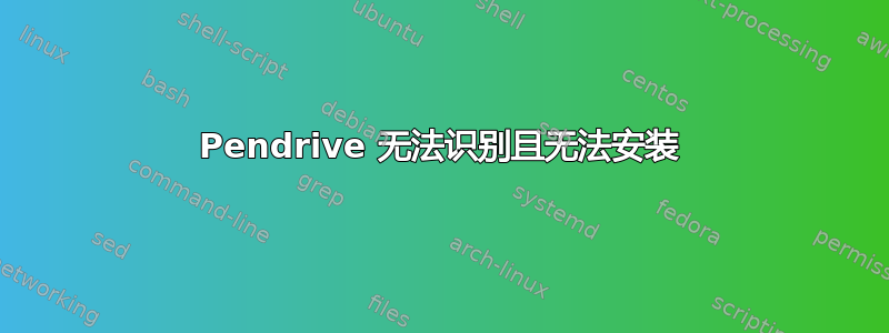 Pendrive 无法识别且无法安装