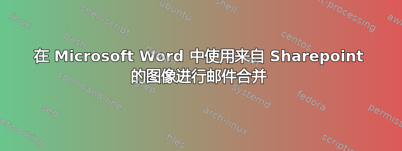 在 Microsoft Word 中使用来自 Sharepoint 的图像进行邮件合并