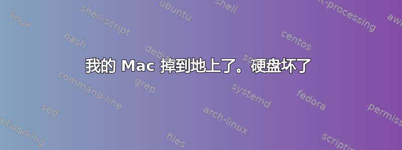 我的 Mac 掉到地上了。硬盘坏了