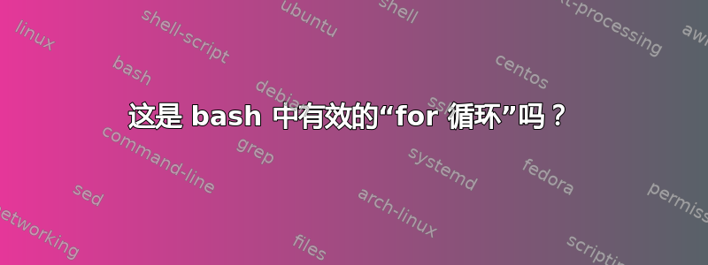 这是 bash 中有效的“for 循环”吗？