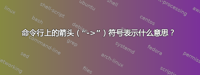 命令行上的箭头（“->”）符号表示什么意思？