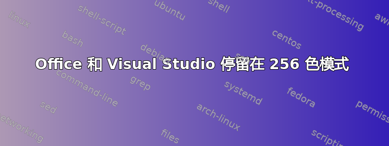 Office 和 Visual Studio 停留在 256 色模式