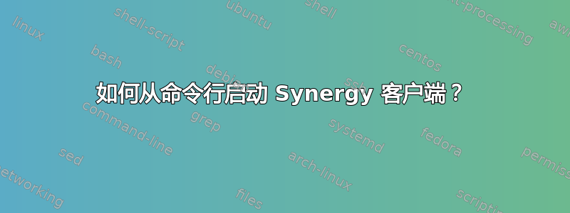 如何从命令行启动 Synergy 客户端？