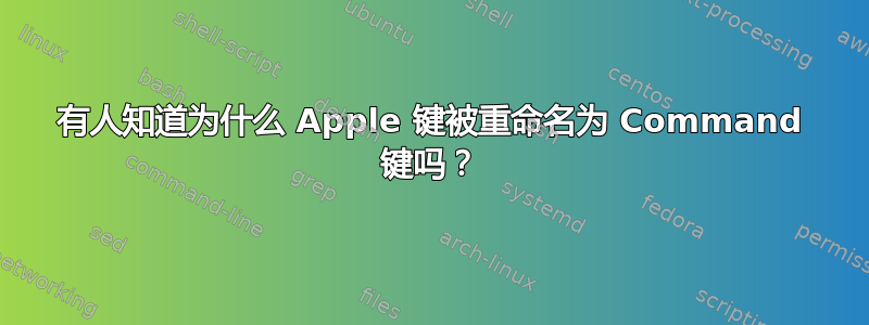 有人知道为什么 Apple 键被重命名为 Command 键吗？