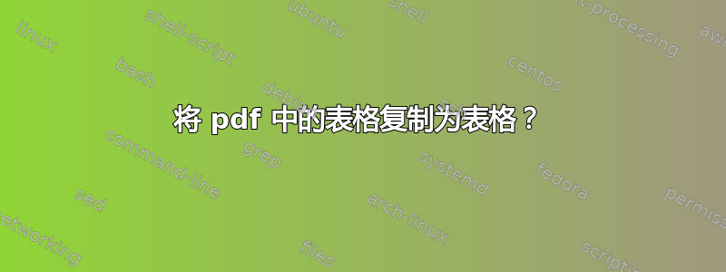 将 pdf 中的表格复制为表格？