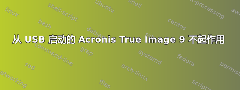 从 USB 启动的 Acronis True Image 9 不起作用