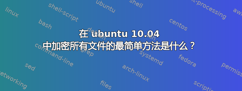 在 ubuntu 10.04 中加密所有文件的最简单方法是什么？