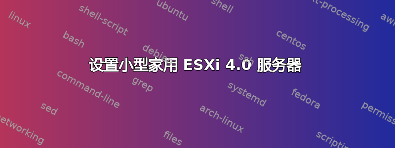 设置小型家用 ESXi 4.0 服务器