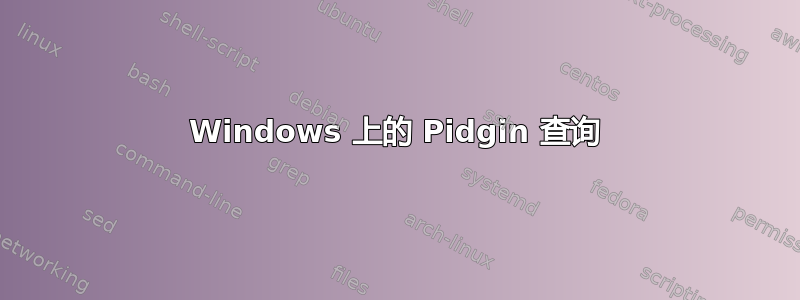 Windows 上的 Pidgin 查询