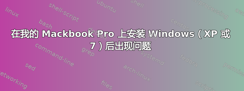 在我的 Mackbook Pro 上安装 Windows（XP 或 7）后出现问题