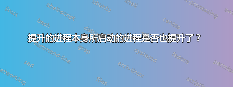 提升的进程本身所启动的进程是否也提升了？