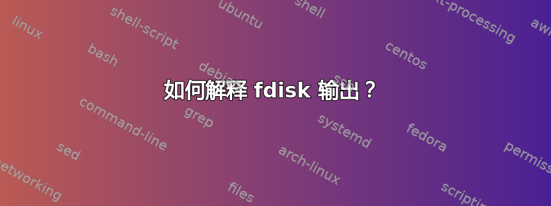 如何解释 fdisk 输出？