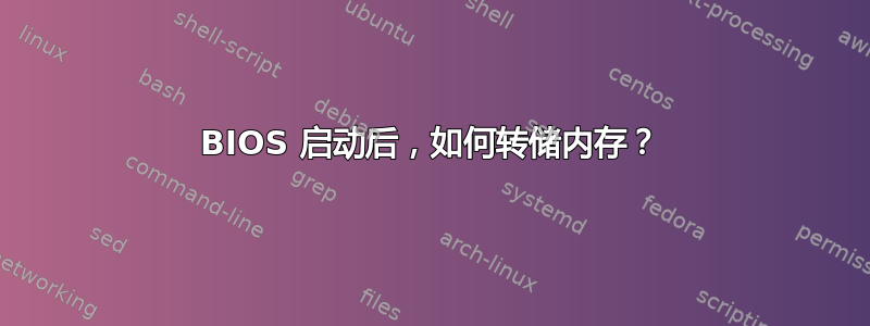 BIOS 启动后，如何转储内存？