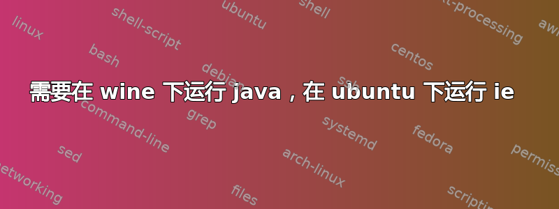 需要在 wine 下运行 java，在 ubuntu 下运行 ie 