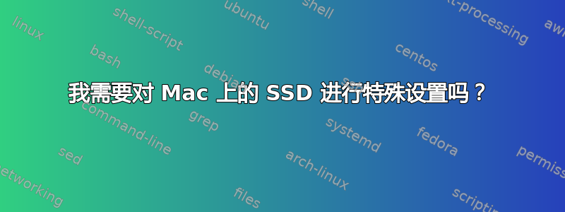 我需要对 Mac 上的 SSD 进行特殊设置吗？