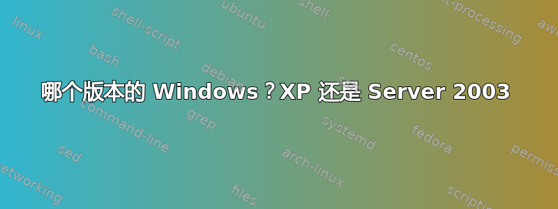 哪个版本的 Windows？XP 还是 Server 2003