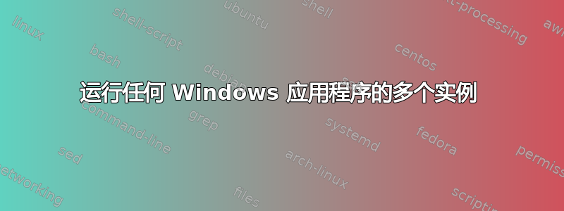 运行任何 Windows 应用程序的多个实例