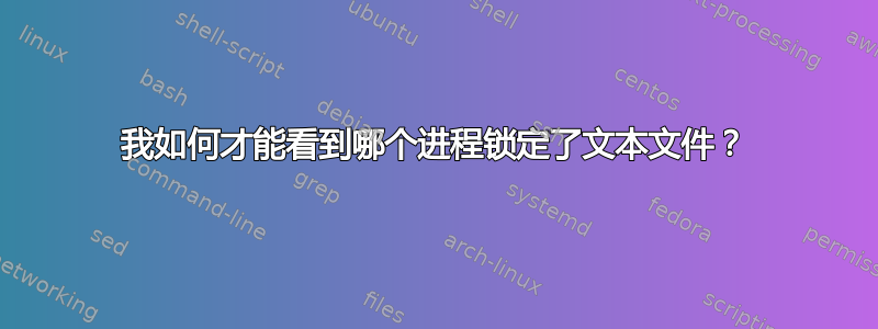 我如何才能看到哪个进程锁定了文本文件？