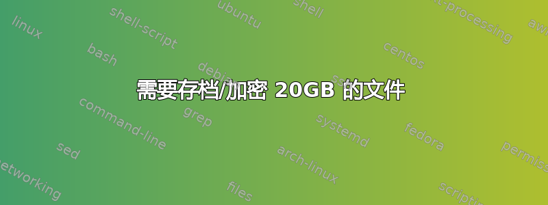 需要存档/加密 20GB 的文件