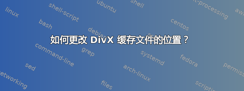 如何更改 DivX 缓存文件的位置？