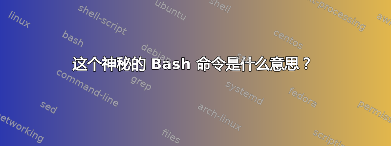 这个神秘的 Bash 命令是什么意思？