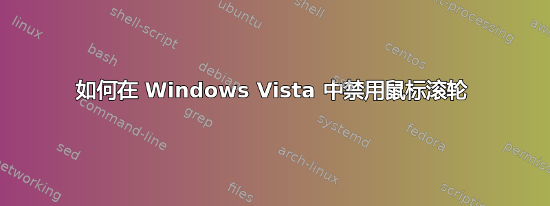 如何在 Windows Vista 中禁用鼠标滚轮