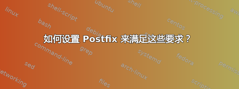 如何设置 Postfix 来满足这些要求？