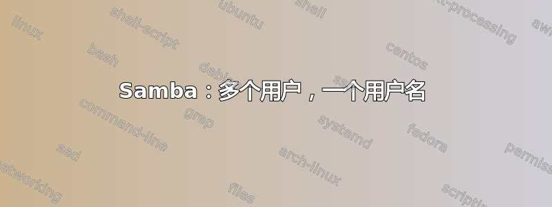 Samba：多个用户，一个用户名