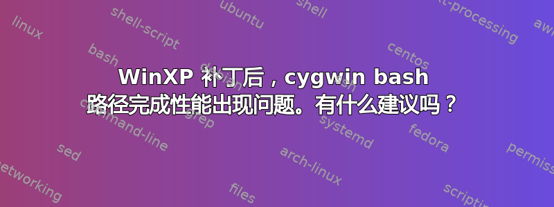 WinXP 补丁后，cygwin bash 路径完成性能出现问题。有什么建议吗？