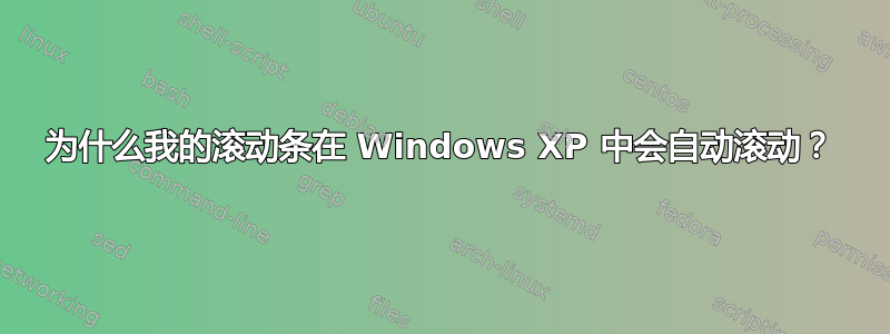 为什么我的滚动条在 Windows XP 中会自动滚动？