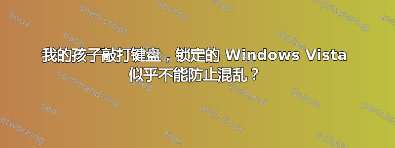 我的孩子敲打键盘，锁定的 Windows Vista 似乎不能防止混乱？