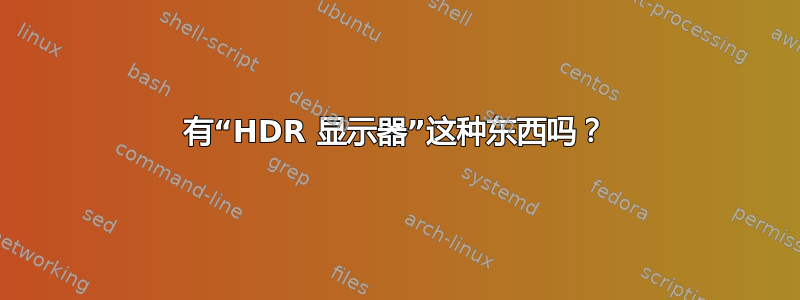 有“HDR 显示器”这种东西吗？