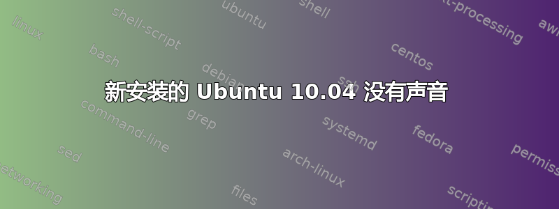 新安装的 Ubuntu 10.04 没有声音