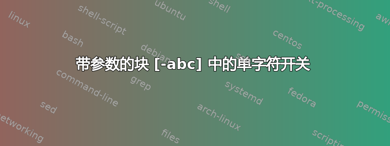 带参数的块 [-abc] 中的单字符开关