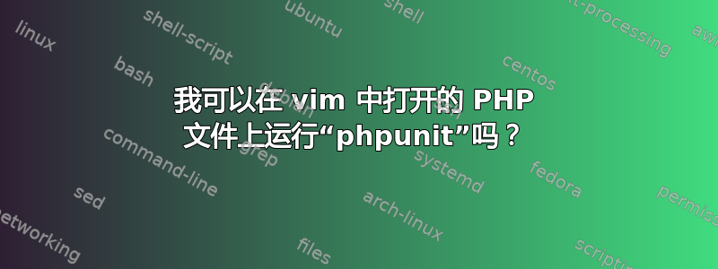 我可以在 vim 中打开的 PHP 文件上运行“phpunit”吗？