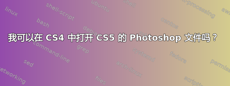 我可以在 CS4 中打开 CS5 的 Photoshop 文件吗？