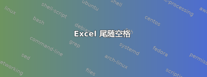 Excel 尾随空格